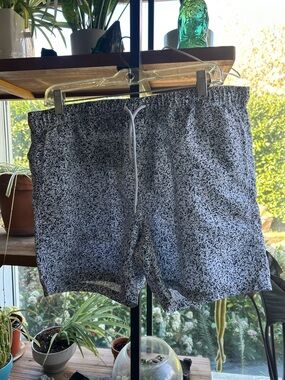 Speckled Black & White Swim Shorts